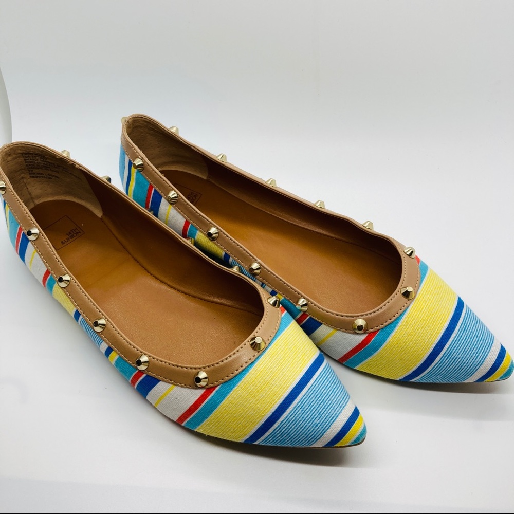 14th & Union | Striped Pointed Toe Flats Size 9